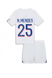 Paris Saint-Germain Nuno Mendes #25 Babytruitje 3e tenue Kind 2022-23 Korte Mouw (+ Korte broeken)